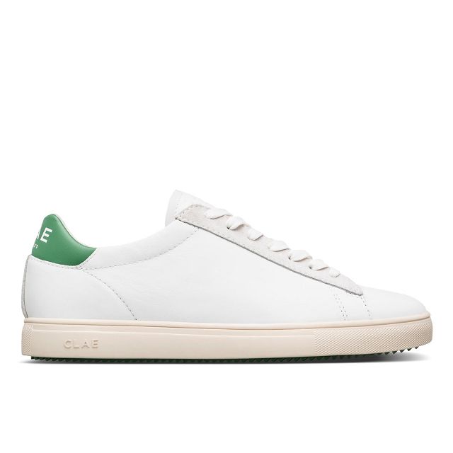 CLAE BRADLEY CALIFORNIA Shoes Womens USA563-N12 In White Leather Loden Green